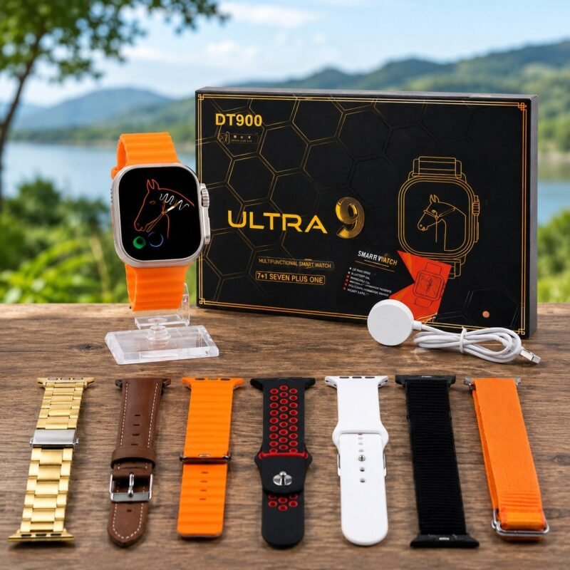 6c4051fc-1499-4d64-8ff9-385270dc0909_rvvD0ZNy DT900 Ultra 9 Smart Watch with 7 Straps – Bluetooth Calling & Wireless Charging