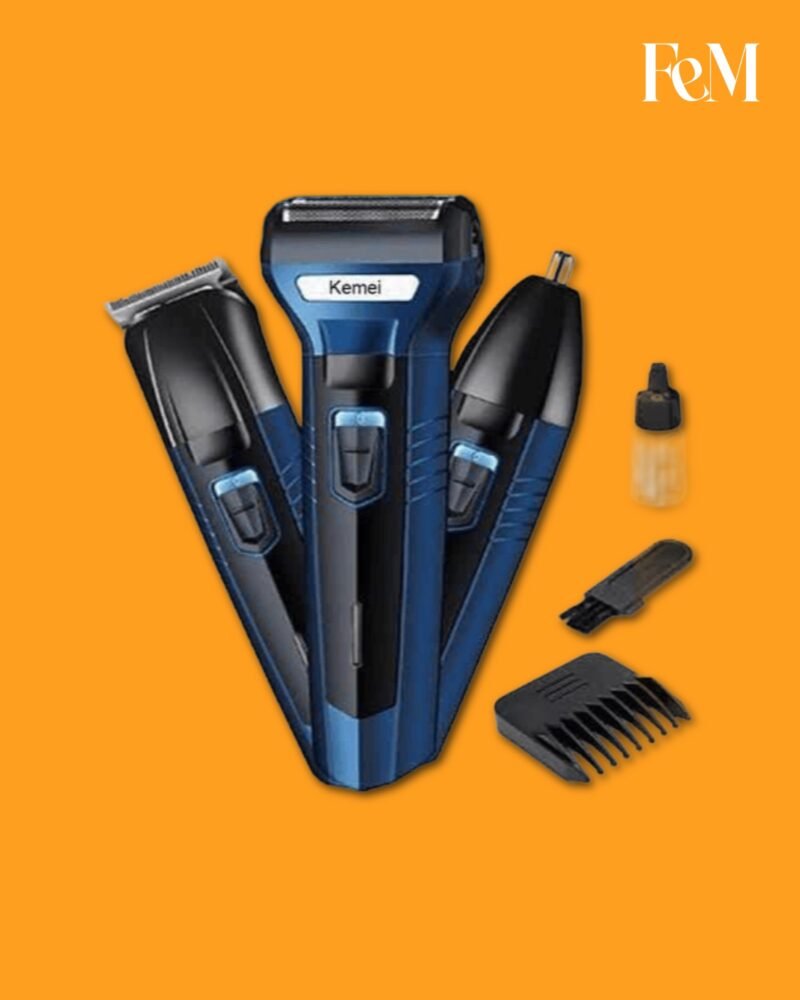 Kemei KM-6330 3-in-1 Rechargeable Grooming Kit – Hair, Beard & Nose Trimmer