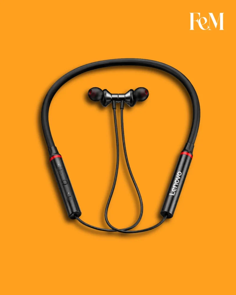 Lenovo HE05X Bluetooth 5.0 Wireless Neckband – Magnetic Sports Earphones with 10mm Driver