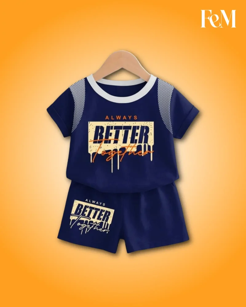Premium Cotton Baby Boys Summer Navy Blue Letter Print Short Sleeve Top and Shorts Outfit Set (3 Months - 6 Years) Premium Cotton Baby Boys Summer Navy Blue Letter Print Short Sleeve Top and Shorts Outfit Set (3 Months - 6 Years)