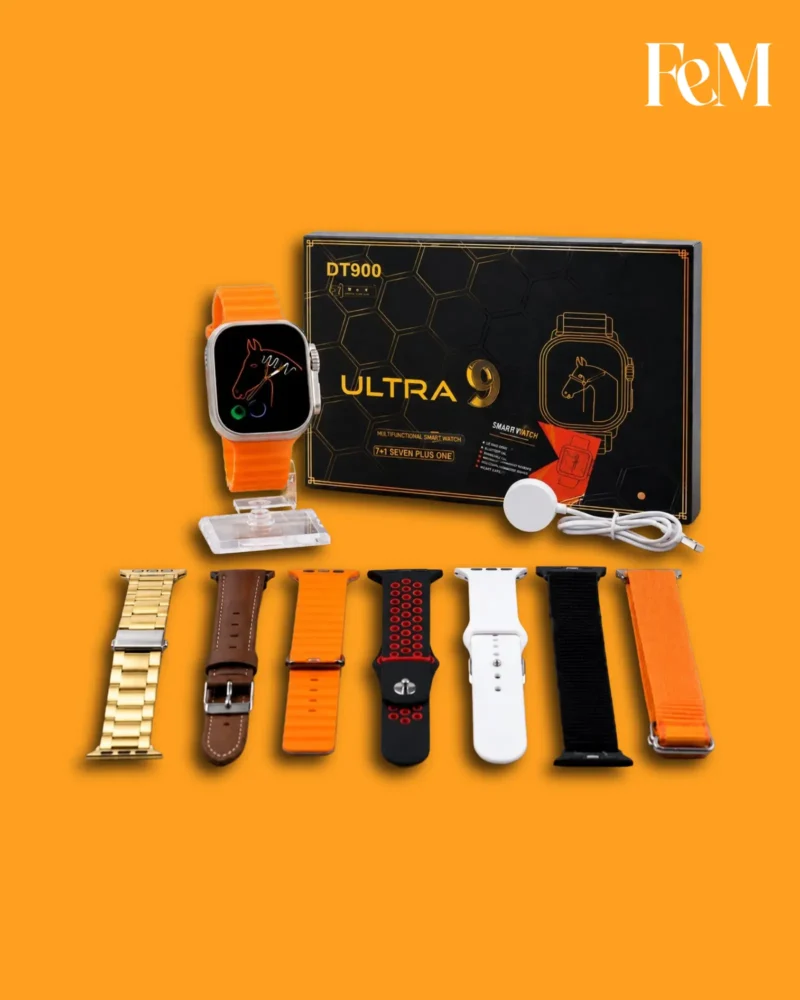 Untitled - August 29, 2026 at 23.38.17 (4) DT900 Ultra 9 Smart Watch with 7 Straps – Bluetooth Calling & Wireless Charging