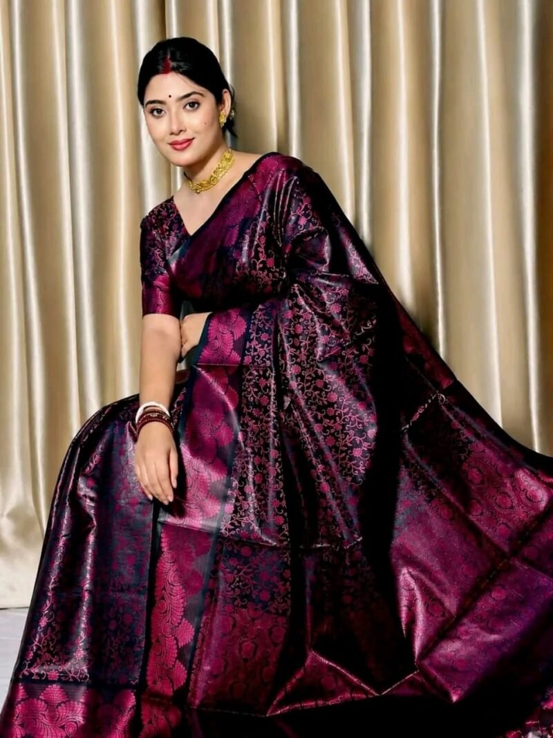 Royal Benaroshi Katan Saree with Blouse Piece