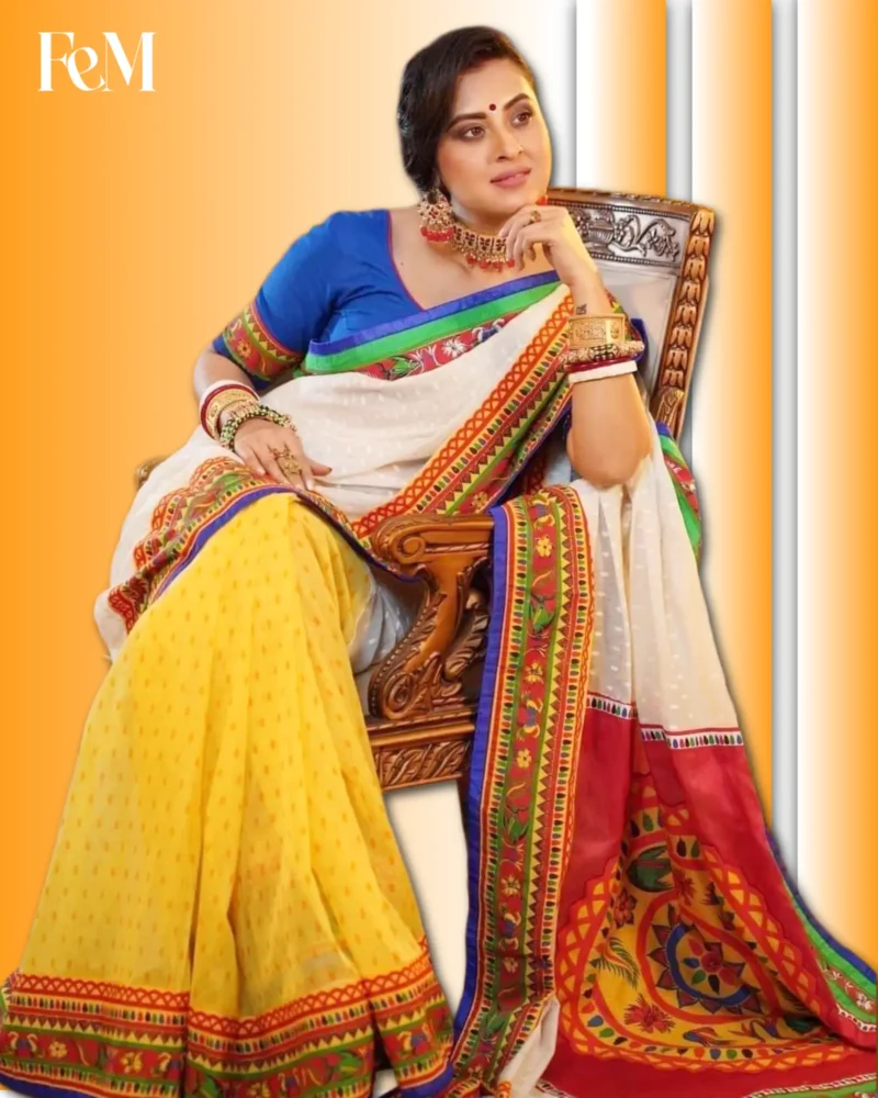 Boishakhi Sharee Collection (With Blouse Piece) FeM Premium Screen Print Saree with Blouse Piece