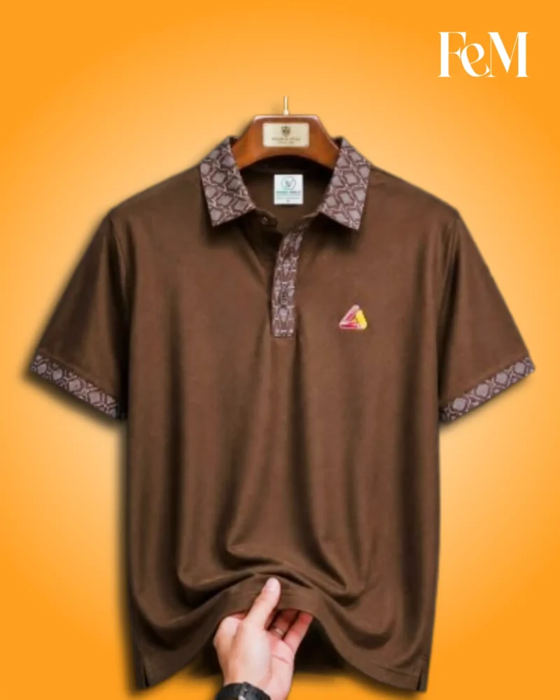 China Fabric Premium Coffee Collour Summer Polo Shirt For Men Premium China Pique Coffee Color Polo Shirt for Men