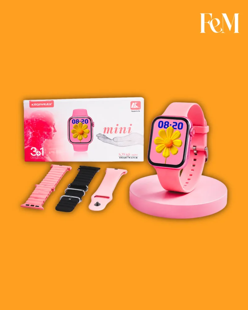 KW68 Mini Smart Watch 3টি Extra Strap সহ KW68 Mini Smart Watch with 3 Extra Straps
