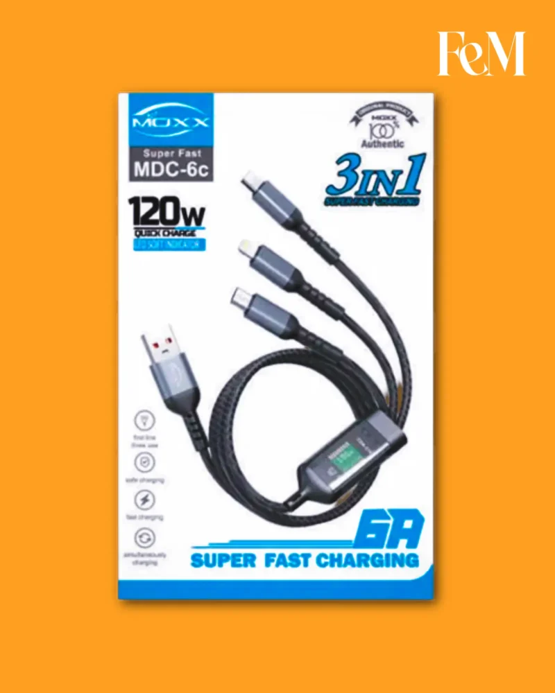 MOXX MDC-6C 3 In 1 Type-C, Micro, Lightning Data Cable MOXX MDC-6C 3-in-1 Type-C, Micro USB & Lightning Data Cable