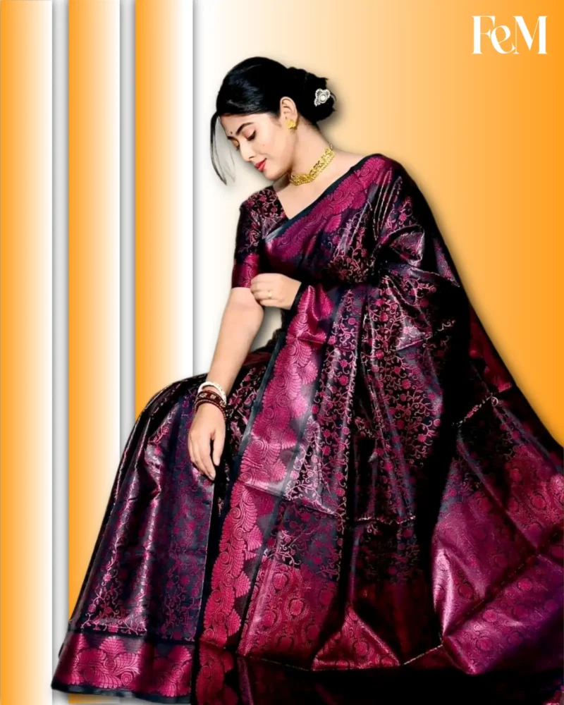 Royal Benaroshi Katan Saree with Blouse Piece