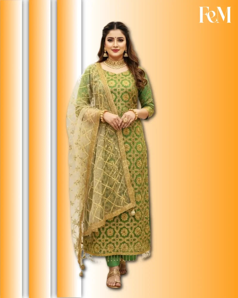Semi-Stitched Georgette Embroidered Sharara Dress